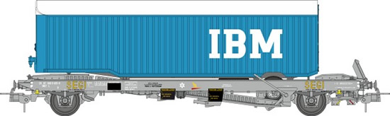 REE Modeles WB-347 - French Freight Wagon KANGOUROU + Trailer IBM Single Shaft